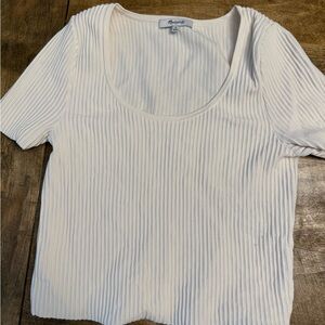Madewell Cream Ribbed Short Sleeve Tee
